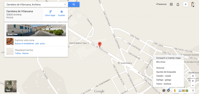 Localizar codigo HTML de Google Maps