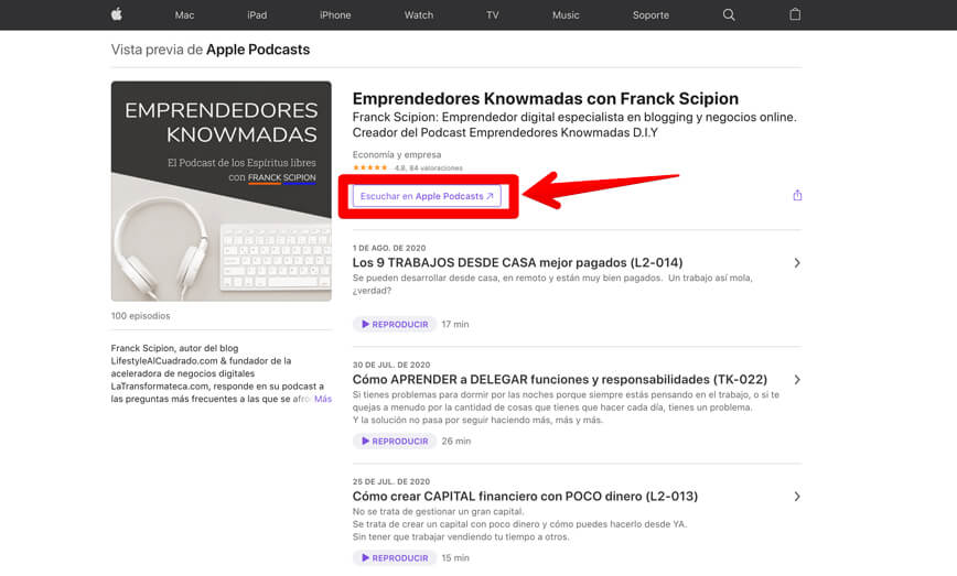 Emprendedores Knowmadas con Franck Scipion en Apple Podcasts